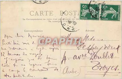 LYON - Most Lafayette i Côteau de Fourvière — J. Augagneur, wyd., Lyon, nr 37 — Rewers