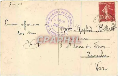 Pociąg Marszałka Foch — Dokładny widok miejsca, gdzie został podpisany armistyt 11 listopada 1918, w lasie Compiègne — Grande Illustration — Rewers