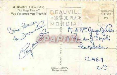 Déauville (Calvados) — 'A Praia Florida' — Vista geral em direção a Trouville — Éditions Gaby — Verso