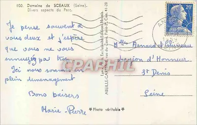 Park Sceaux — widok złożony — Lyna, Wyłączność Wydawnictwa Notaïs — Rewers