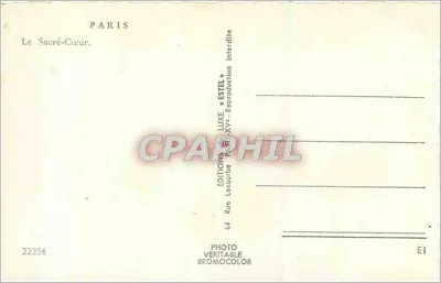 Das Heilige Herz — Paris — Estel Editions — Rückseite