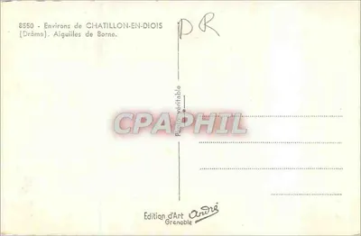 Aiguilles de Borne — W pobliżu Chatillon-en-Diois — Wydawnictwo Artystyczne André, Grenoble — Rewers