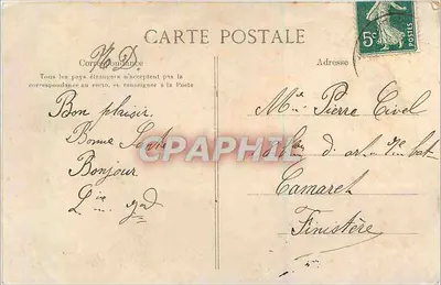 Une Pensée de Nantes — carte postale décorée d'une fleur de pensée contenant des vignettes de lieux nantais — éditeur F.D. (imprimé en bas à gauche) — n° de série non visible — Rückseite
