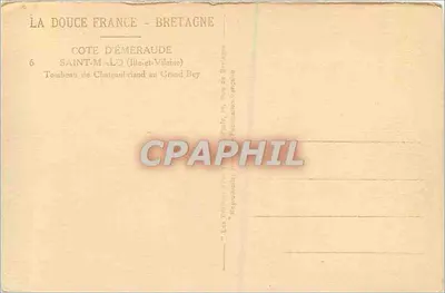 Saint-Malo — Túmulo de Chateaubriand no Grand Bey — Edições da Côte-d'Émeraude — Verso