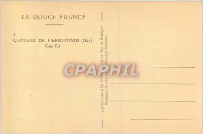 Zamek w Pierrefonds — Strona Wschodnia — Les Éditions d'Art Yvon, seria 1 — Rewers