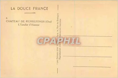 Zamek Pierrefonds — Schody Honorowe — Les Éditions d'Art Wychman, Paryż — Rewers