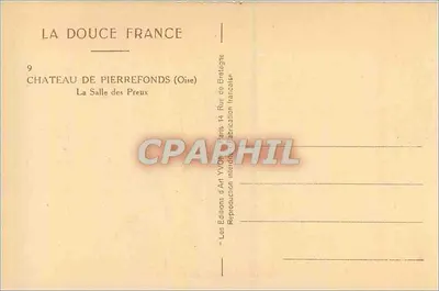 Zamek Pierrefonds — Sala Preux — Wydawnictwo Sztuki Yvon, Paryż — Rewers