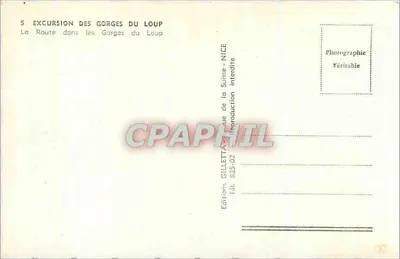 Gorges du Loup — Droga przez Gorges du Loup — Wydawnictwo Gilletta, NICE — Rewers