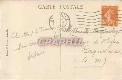 Grenoble — La Tronche, Île Verte i Chaîne Alpines — Wydawnictwo M. Bouceter, nr 30 — Rewers