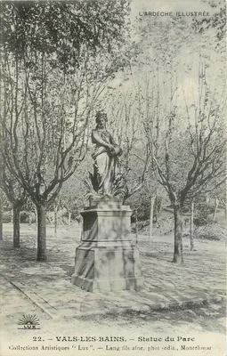 Vals-les-Bains — Estátua do Parque — Collections Artistiques 'Lux', Lang filho mais velho, fot.-edit., Montélimar