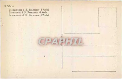 Monument do S. Franciszka z Asyżu — Rzym — wydawca nieznany, numer serii nieczytelny — Rewers