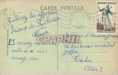 La Grande Tronche — Montagna del Fauteuil e le Alpi — Edizione Mr Bourcier, Grenoble — Verso