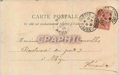 Lourdes — Pèlerins devant les Robinets de la Grotte — D. T., Editeur, Lourdes — Verso