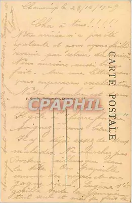 Chamonix — Il Monte Bianco visto dall'Aiguille de la Tour — Linea del Telephérique — Foto Monnier — Verso