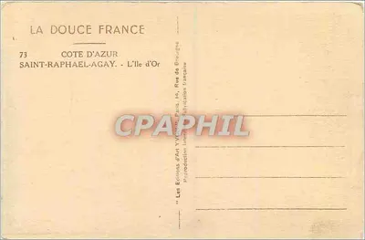 Widok na wyspę Or w Saint-Raphaël — Wydawnictwo Art Yvon, nr 73 — Rewers