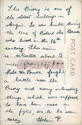 Restenneth Priory, Forfar — ruínas de um antigo priorado — editor não identificado — Verso