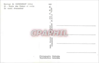 Zadanie Génissiat — Trasa fabryk i wyjście z kanału odprowadzającego — Edit. Perrier, Combier — Rewers