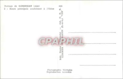 Represa de Génissiat (Ain) — Rua principal levando à fábrica — Édit. Perrier Combier, CIM — Verso