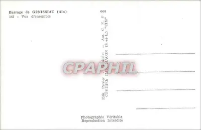 Barragem de Génissiat (Ain) — Visão geral — Editor: Combiér, série 148 — Verso