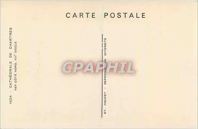 Cattedrale di Chartres — Nef lato nord, XIII secolo — Editore Houvet, n° 1024 — Verso