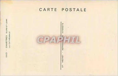 Chartres — Katedra — Wydawca Houvet, nr 1002 — Rewers