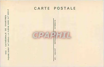 Katedra w Chartres — fasada zachodnia, XII–XV wiek — Ét. Houvet, nr 1012 — Rewers