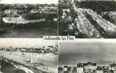 Jullouville les Pins — vista aérea do cassino, do camping, da praia e do hotel — edição St-Maur