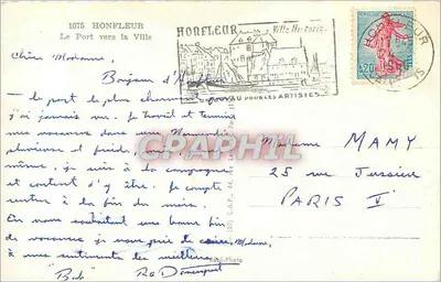 Honfleur — A Vista do Porto para a Cidade — Graphphil CN 8407 — Verso