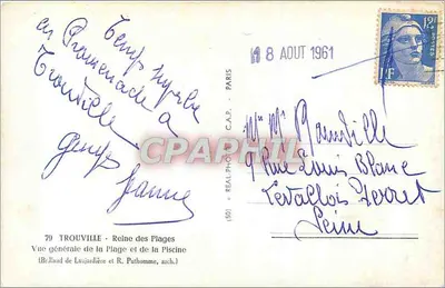 TROUVILLE - Królowa plaż — Ogólny widok plaży i basenu — C.A.P. (50) — Rewers