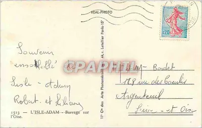 L'Isle-Adam — Barragem sobre a Oise — Cap — Verso