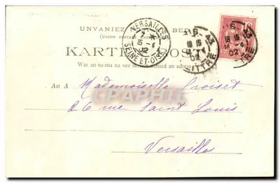Bretagne (Kolekcja E. Hamonic) — Temat: para w strojach tradycyjnych — Fotografia M. Albert Durand, nr 199 — Rewers