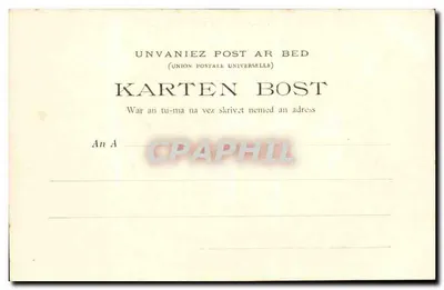 Port Blanc — Sr. y Sra. Botrel al pie del Calvario — Colección E.H. n°210 — Reverso