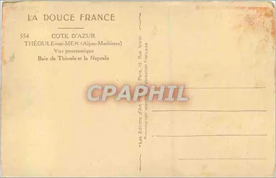 Théoule-sur-Mer — Vue panoramique — Les Éditions d'Art Yvonne, Paris — Verso