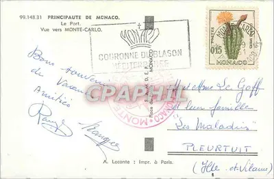 Widok na port w Monte-Carlo — Principautet Monako — A. Cigogne — Rewers