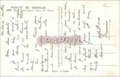 Place de la République — vista do Grand Palais de la Poste — editor André LECOMTE, n° 3088 — Verso