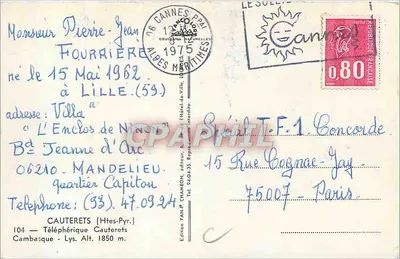 Cauterets — Teleferik — Wydawnictwo TAN & CHAMBON — Rewers