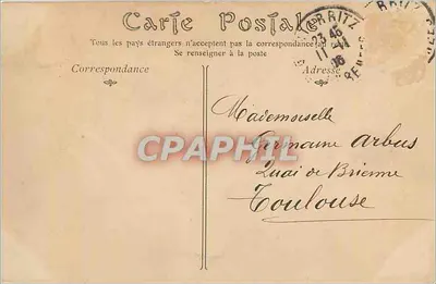Blarritz — Visserij op de Pointe plate in stormweer — ND Phot, n° 371 — Achterkant