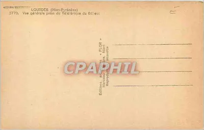 Lourdes (Alte Pirinei) — Vista generale scattata dal Telephérique du Béhéaut — Edizioni « FLOR », Niort — Verso