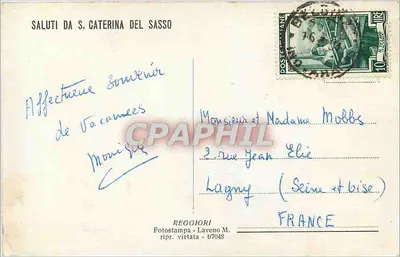 S. CATERINA del SASSO (Lago Maggiore) — editor Reggiori, Laveno M. — Verso
