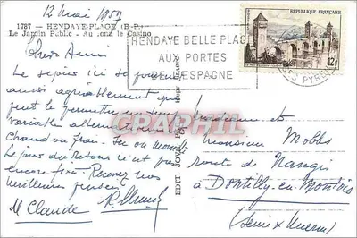 Publiczny ogród — Hendaye — Hotel Hiszpański — Rewers