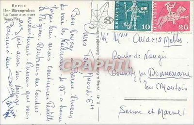 Bärengraben — Bern — wydawca Verlag A. Boss & Co. n° C 42 — Rewers