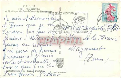 Montmartre — widok z Bazyliki Sacré-Cœur — wydawca IRIS — Rewers