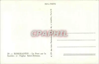 Romorantin — Most nad Sauldre i Katedra św. Etienne — Cie des Arts Photomécaniques, Paryż — Rewers