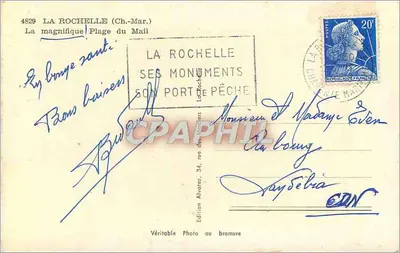 La Rochelle (Charente-Maritime) — Praia do Mail — Edição Elcée, n° 4829 — Verso
