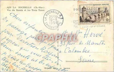 La Rochelle — Widok z Basenu i Trzech Wież — Wydawnictwo Elcée — Rewers
