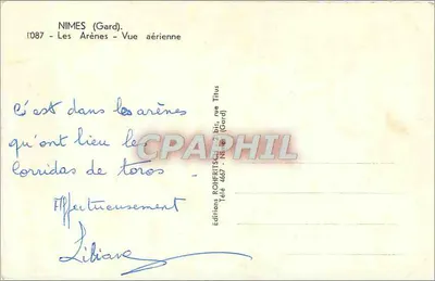 Nîmes (Gard) — Les Arènes — Widok z powietrza — Wydawnictwo ROHFRITSCH — Rewers