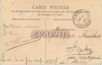 Laval — De Brug en de Kerk van Avesnières — B.D. Laval — Achterkant