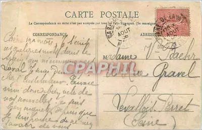 Craon (Mayenne) — As Caminhadas — Edição J. Malicot, fot. Bollé-sur-Sarthe, n° 577 — Verso