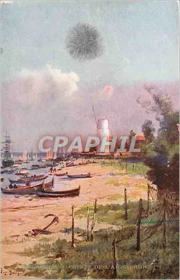 Ponta do Aiguillon — Vista da ponta com moinho de vento e barcos — Manuel Grasle, S.III.-N.1
