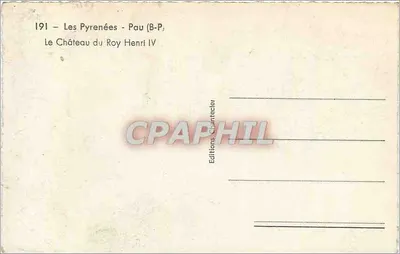 Zamek Króla Henryka IV — Pireneje - Pau (B-P) — Wydawnictwo Chantecier — Rewers